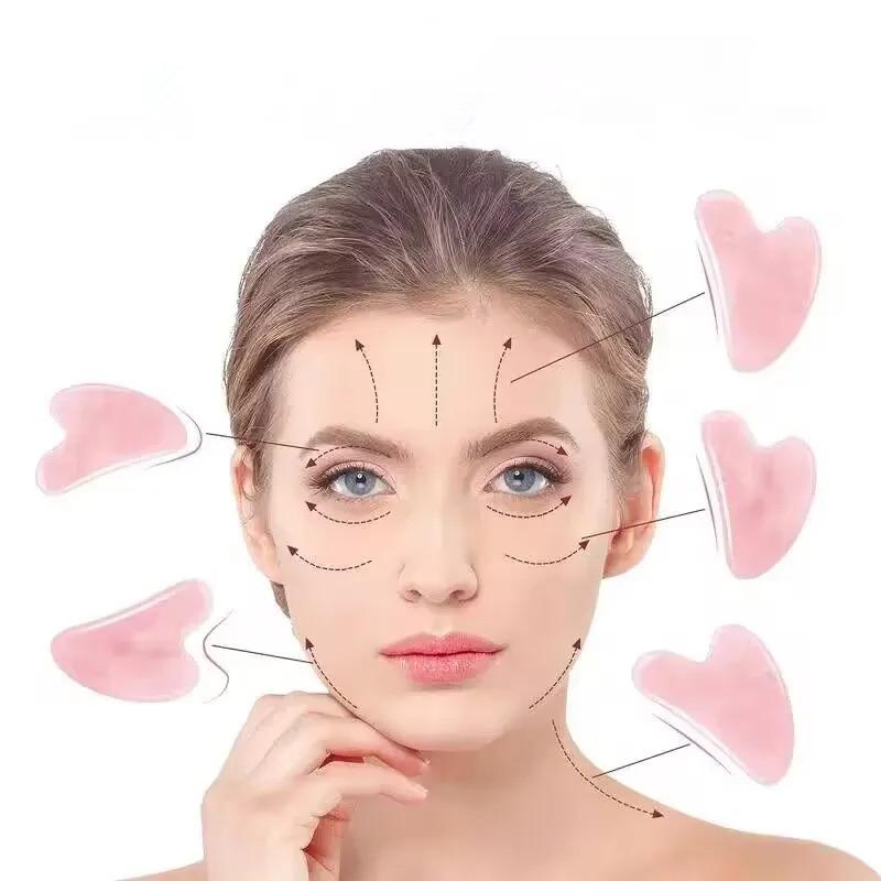 1pc/2pcs Guasha Scraper Facial Massager Gouache Scraper Face Massage Acupuncture Gua Sha Board Acupoint Eye Care SPA Detox Tool