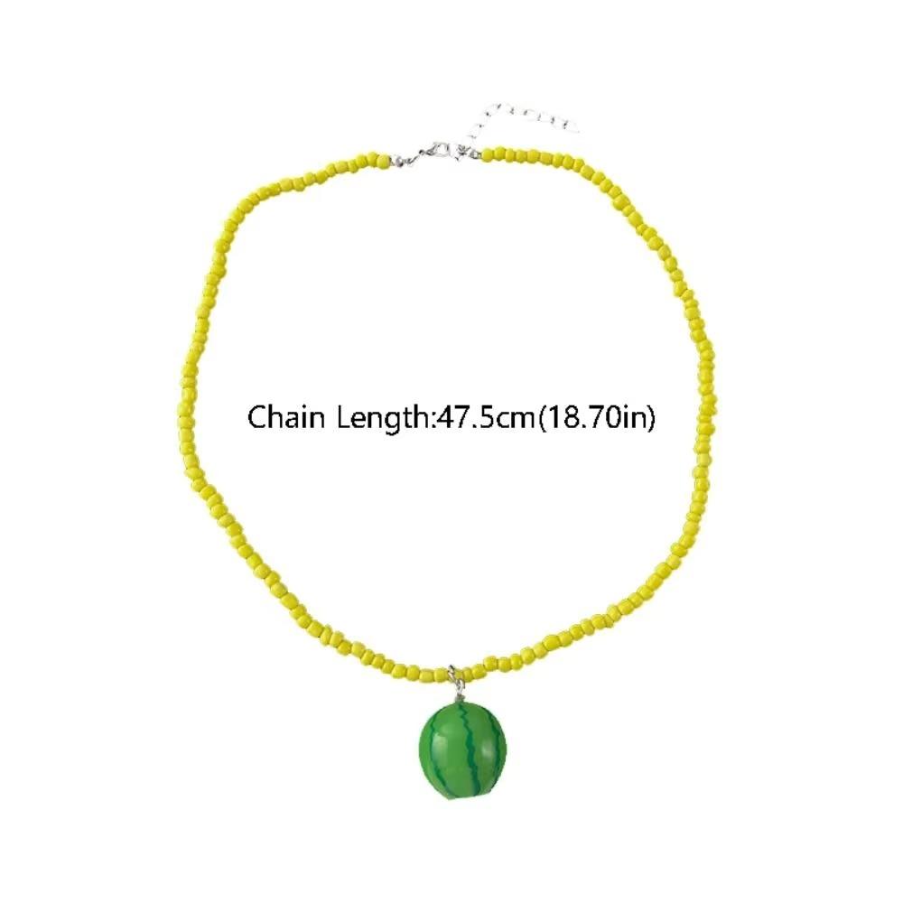 Fresh Fruit Fruits Pendant Necklace Dopamine Colored Jewelry Accessories Party Choker  Women Girls