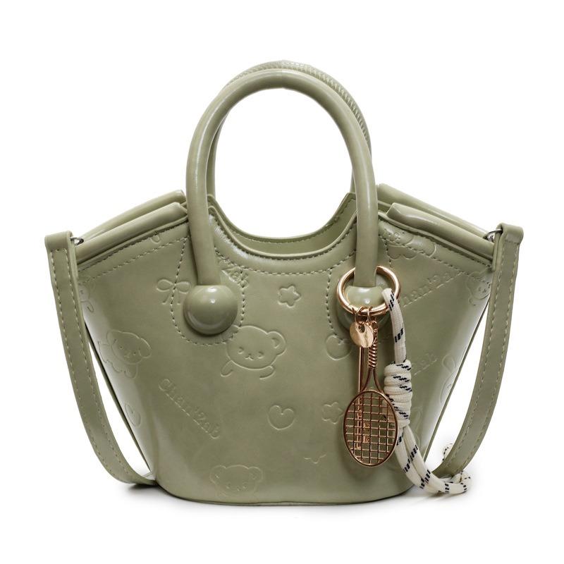

Cute embossed portable vegetable basket small bag new fashion commuter versatile messenger bag woman зелёный