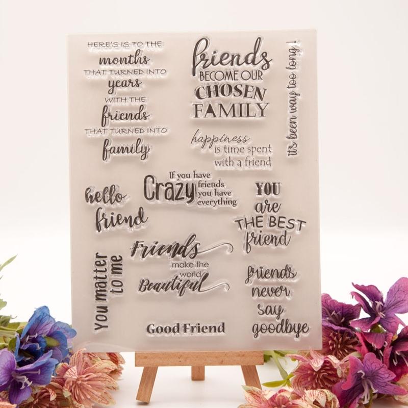 Greeting Words Clear Silicone Stamp Blessing Words Silicone Stamp for Card Making Scrapbooking Photo Album Journal