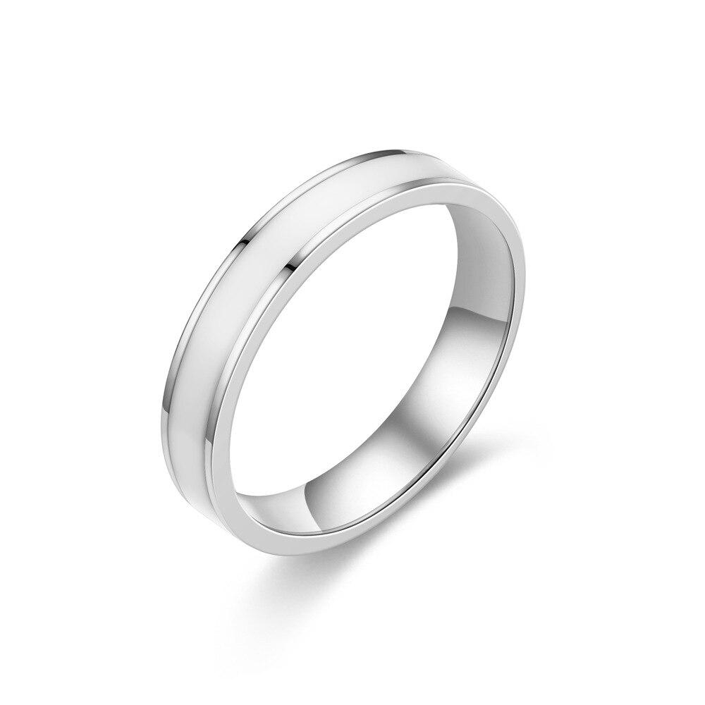 Bxzyrt 4mm Partner Fingerring Edelstahl Schwarz Weiß Epoxid Mädchen Ringe Männer Partnerringe Frauen Goldfarbe Verlobungsringe Schmuck Trendige Ringe