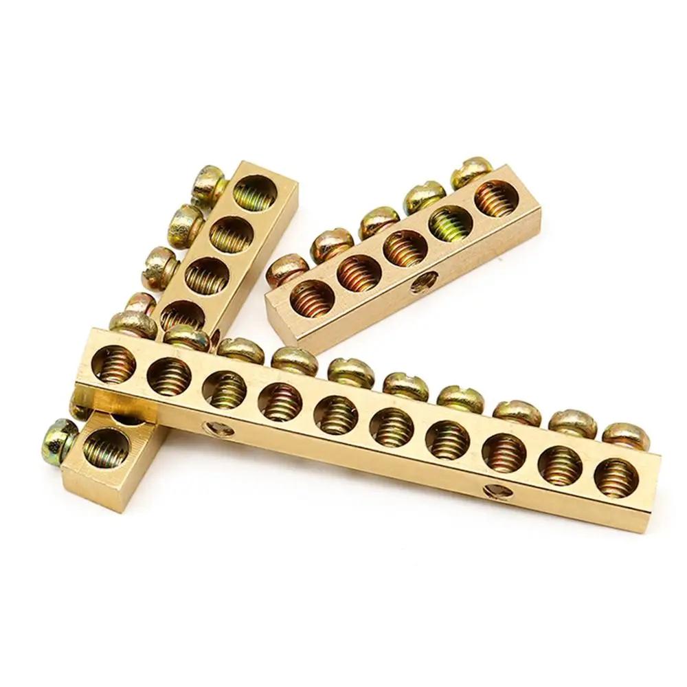 Copper Wire Connector Multi-specification With Hole Screw Brass Connection Row Copper Bar Terminal Power Distribution Cabinet