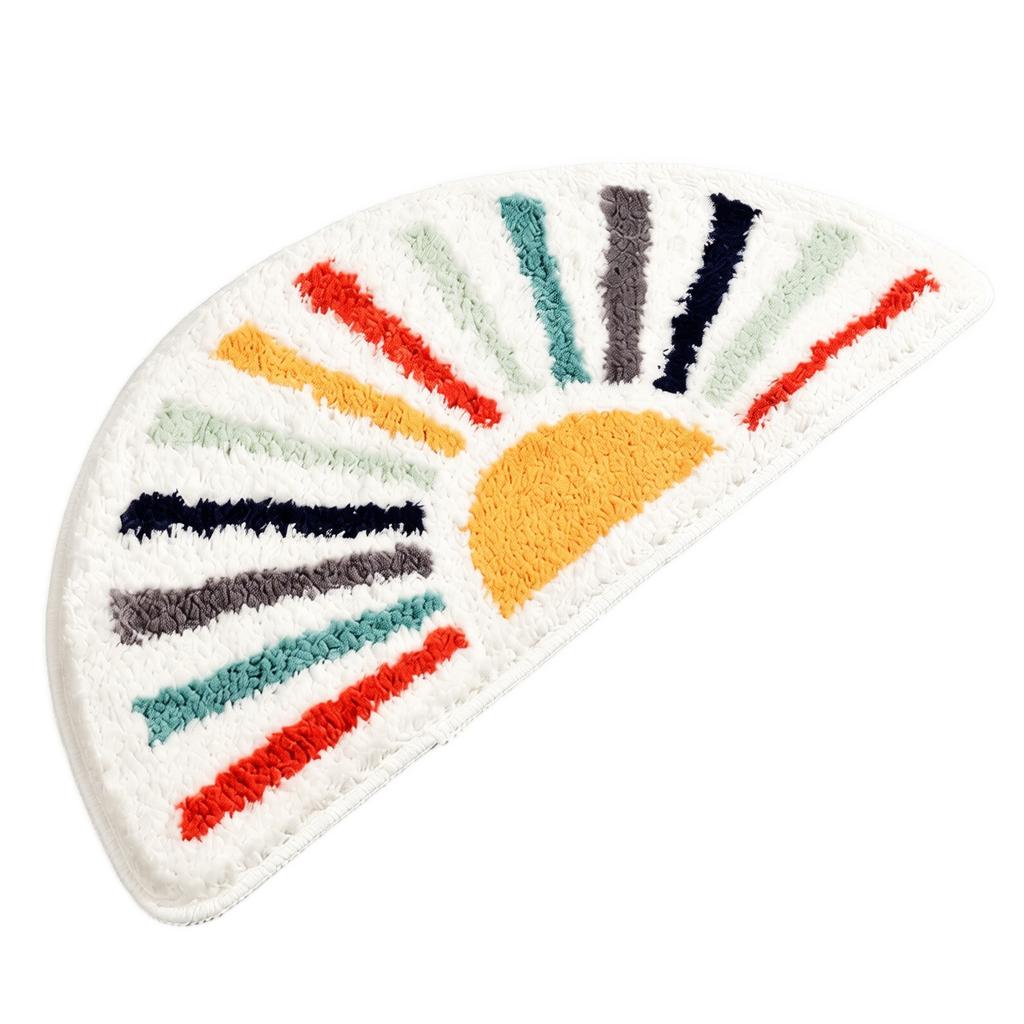 Half Round Faux Bathroom - Absorbent Non- Doormat for Entryway, Soft Carpet