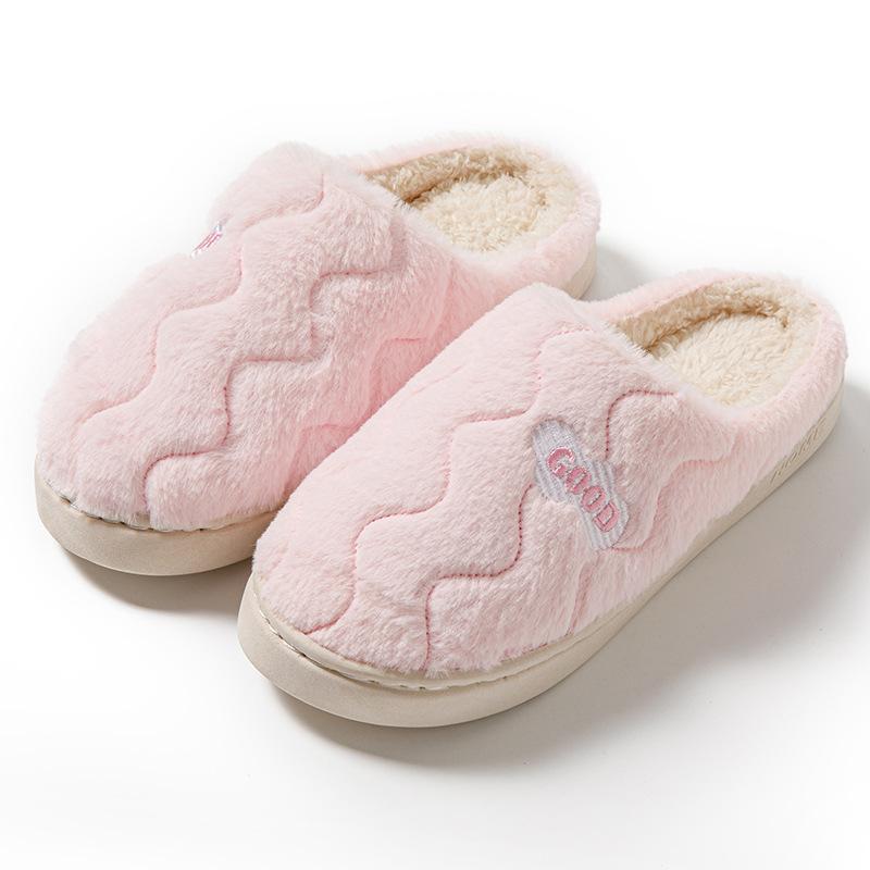 Cotton slippers men's winter new home warm cotton shoes couple velvet cotton mop non-slip silent wool slippers