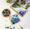 Handmade DIY Mosaic Cup Mat Bottom Bamboo Pad Heart Square Coaster Parent-Child Early Education Free Creation Handicraft Toys