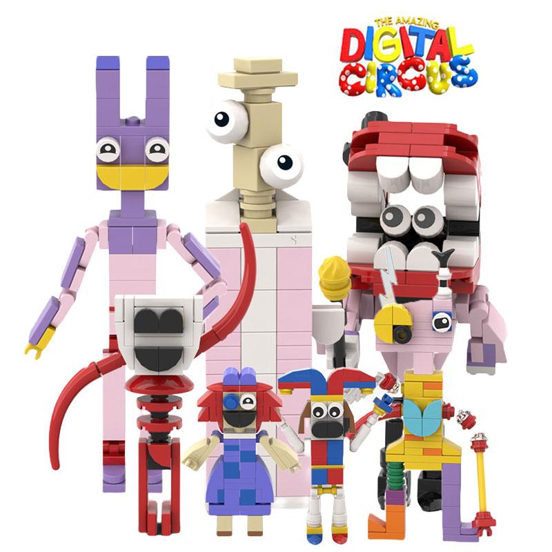 Amazing The Digital Circus Pomni Jax Building Block Figure Model Kids Diy Toy