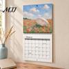 Study Room Decoration 2027 Artwork Wall Calendar, Impressionist Landscape 12 Month Art Calendar Planner, Oil Painting Hanging for Home Office