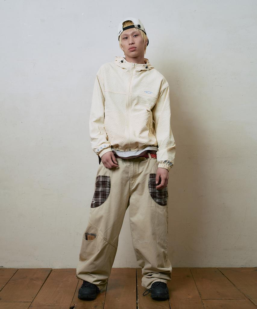 Losers Club Check Seersucker Windbreaker Jacket Yellow
