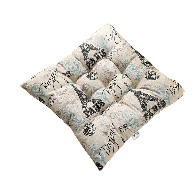 1PC Seat Padded Outdoor Sofa Cushions Indoor Pillow Square Linen With Anti-skid Strap Chair Cushion Printed