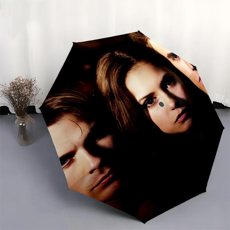 Vampire Diaries, Trio- Automatic Opening and Closing, 8-rib Structure Portable Umbrella, Suitable for Men and Women In All Seasons - Perfect