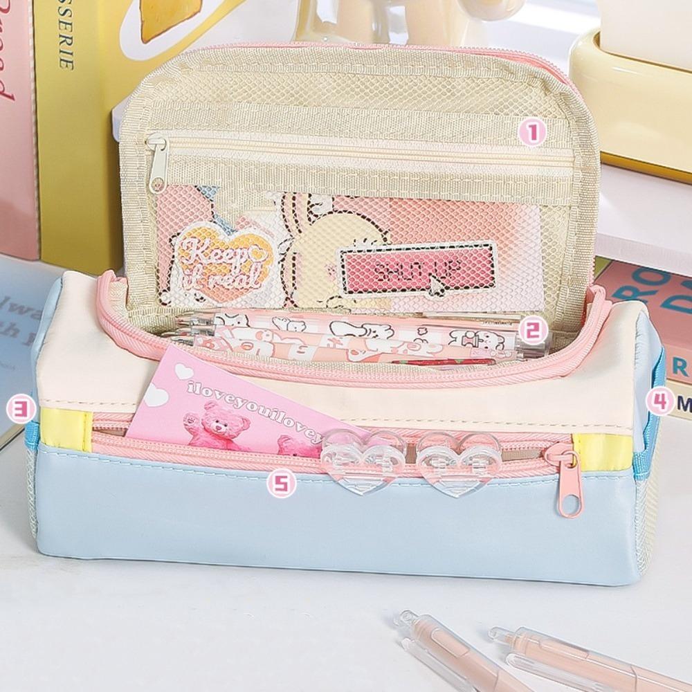 Square Korean Star Pencil Bag Desktop Storage Stationery Storage Bag  Student