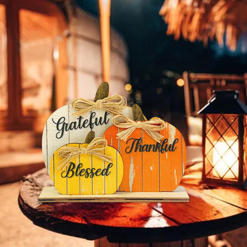 Halloween Three Pumpkin Festivals Carnival 2D Wooden Tabletop Decoration Assembly Festival Props