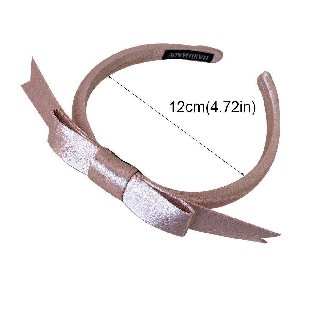Sweet Satin Bow Headband Thin Plastic Balletcore Hair Band Non-Slip Korean Style Women Hairband Princess