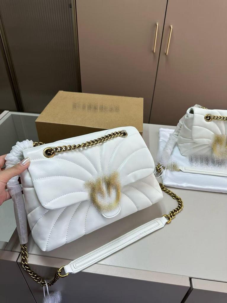 Limited Edition Swallow Sheepskin Shoulder Bag with Firework Lines for Women