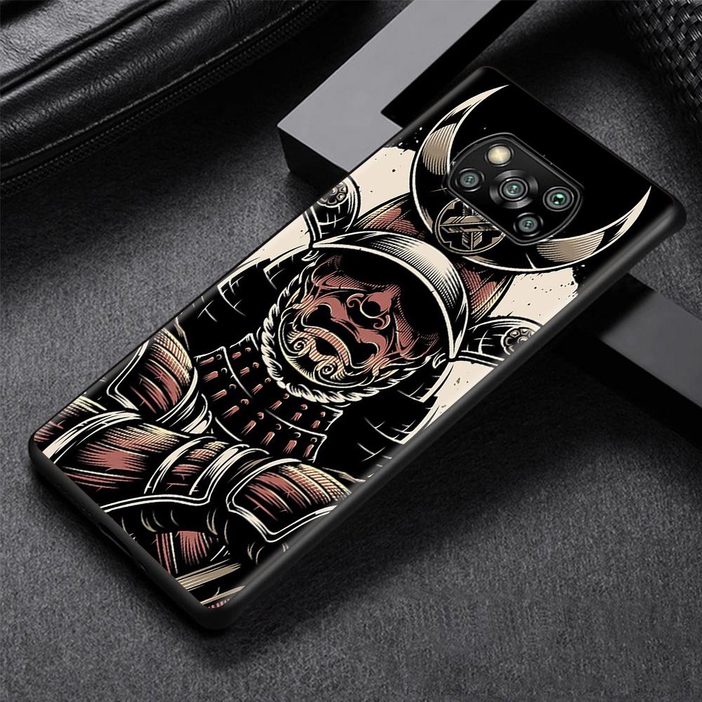Fashion Samurai Demon Case for Xiaomi Poco X3 NFC M3 M4 Pocophone F1 F3 Redmi Note 9s 9 8 10 Pro Black Soft Phone Cover Coque
