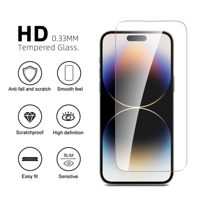 Protection écran - we - apple iphone 15 - verre trempé - anti-rayures - ultra-résistant