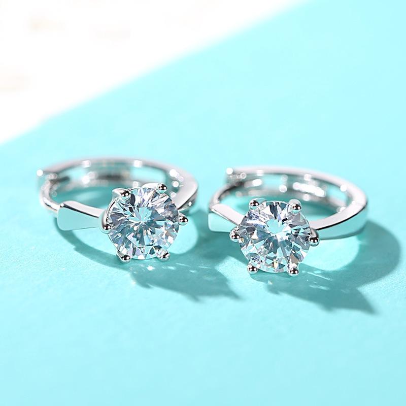 Hoop Earrings For Women Korean Silver Crystal AAA+ Cubic Zirconia Cartilage Septum Piercing Earing Jewelry KAE094