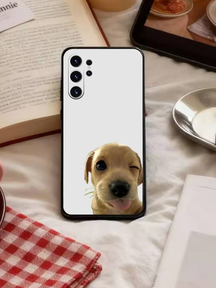

Goofy Dogs Big eyes Phone Case For Samsung S26,S25,S24,S23,S22,S21,S20,S30,Ultra,Plus,Fe,Note,5G Black Cover Samsung S21 s305G