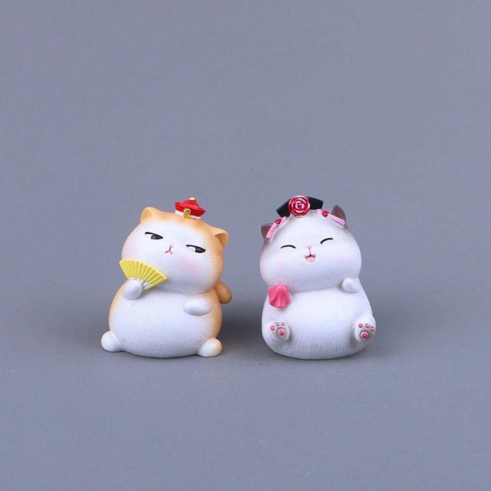 Cat Shpae Cat Ornament Desktop Decoration Cat Tabletop Ornament Cute Resin Cat Statue Gifts