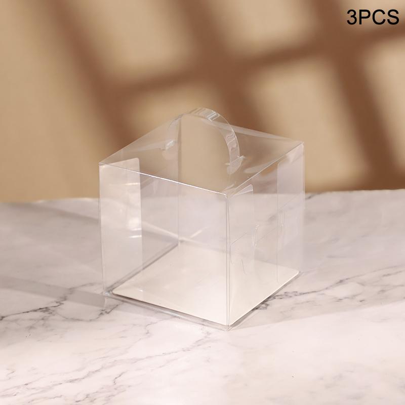 Transparent Cake Box Plastic Dessert Cupcake Packaging Box with Handle Wedding Birthday Party Supplies Gift Wrapping Decoration