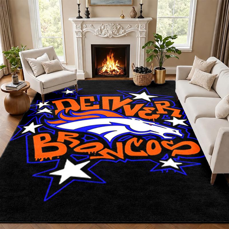 Denver Broncos Carpet Door Mat for Living Room or Bedroom Protective Mat Under Chair Office Decoration Christmas Gift Birthday Present