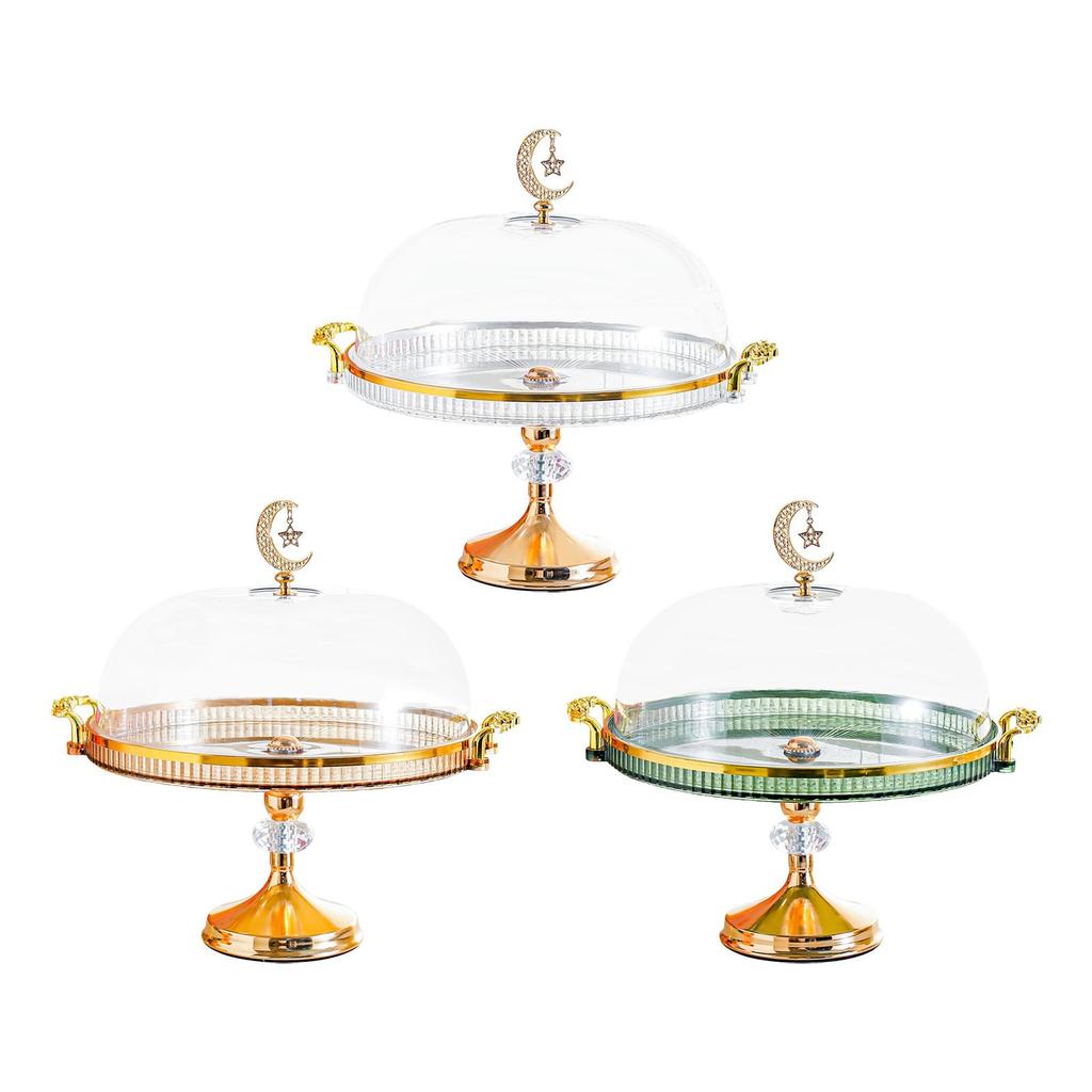Cake Stand with Dustproof Lid Elegant Pastry Display Tray for Bakery Birthday and Christmas Celebration