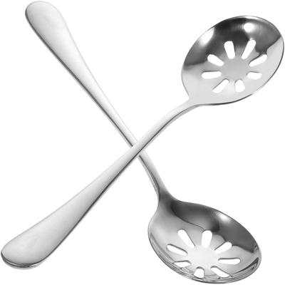 2 Stück Edelstahl Schöpflöffel mit Schlitz zum Kochen Servieren Praktische Haushaltsutensilien Perfekt für den täglichen Gebrauch Partys