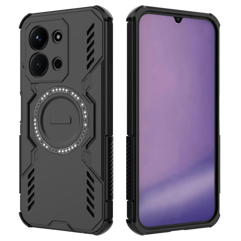 For Xiaomi Redmi 15C 4G (EU) (173mm)/Xiaomi Redmi 15C 5G (EU) (173mm) Magnetic Case WANLONFENG DJ Series Phone Cover with 2Pcs Tempered Glass Film