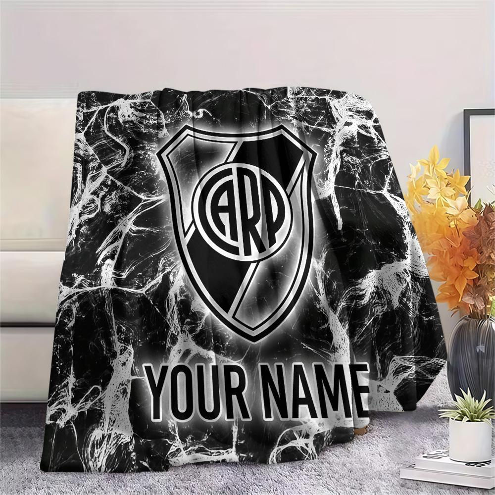 Custom Name River Plate Flannel Blanket, High quality Comfortable for All Seasons, Home Decor, Warmth and Comfort