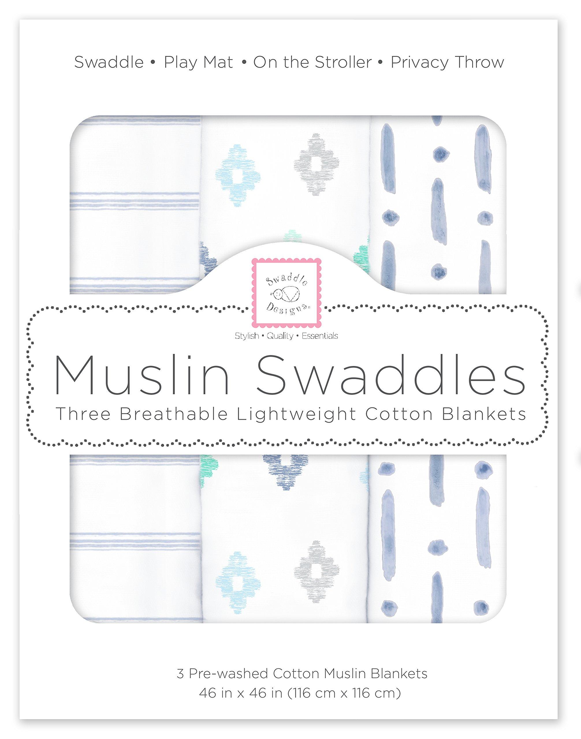 

Swaddle Designs японские муслиновые пеленки цвета индиго, набор из 3 шт. [оригинальный продукт] SDM-180D индиго