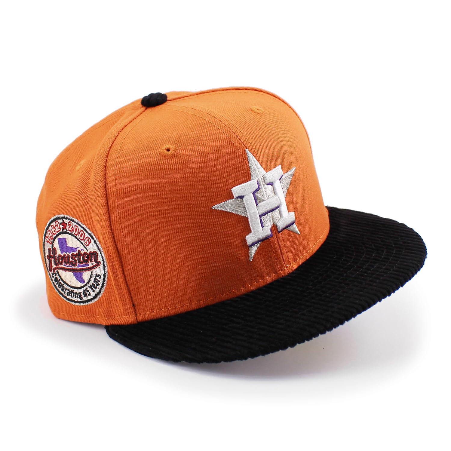 

[New Era] Cap 59FIFTY Houston Astros MLB 45TH ANNIVERSARY CORD VISOR FITTED CAP ORANGE HOUSTON ASTROS 5950 Hat Colored Bottom Major League Sz 734