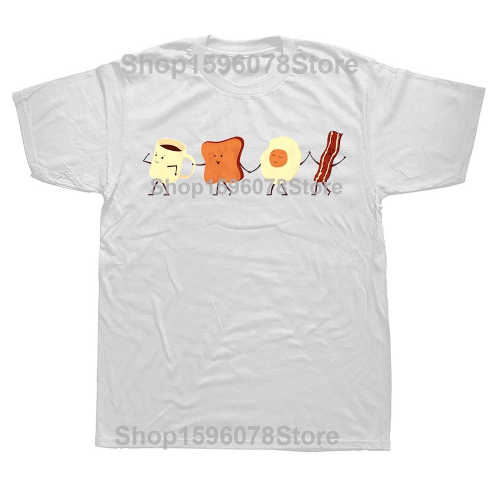 Funny Lets All Go and Have Breakfast Bacon Graphic T Shirt Cotton Humor Streetwear Tee Shirt Short Sleeve Unisex Loose Clothing