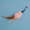 Flexible Steel Wire Cat Teaser Wand with Soft Feather Crisp Bell Interactive Play Toy for Indoor Cats Daily Play