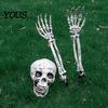 Spooky Lawn Stake Decorations Halloween Skull Garden Stakes, Skeleton Arms Prop with Ground Spikes, Realistic Hands Outdoor Decor for