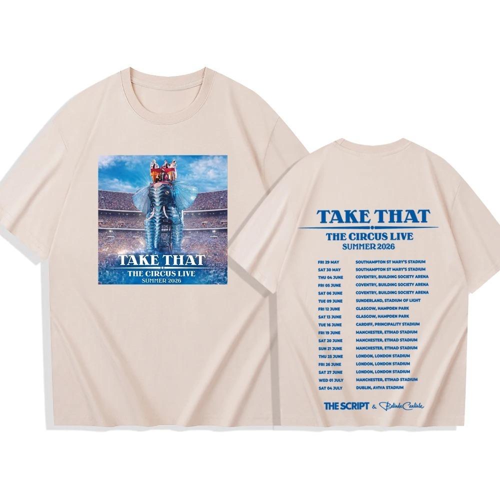 

Summer Fashion Trendy Tee TakeThat The Circus Live Tour 2026 Tshirt Unisex Women Harajuku Short Sleeve Oneck Casual Shirt Y2K M