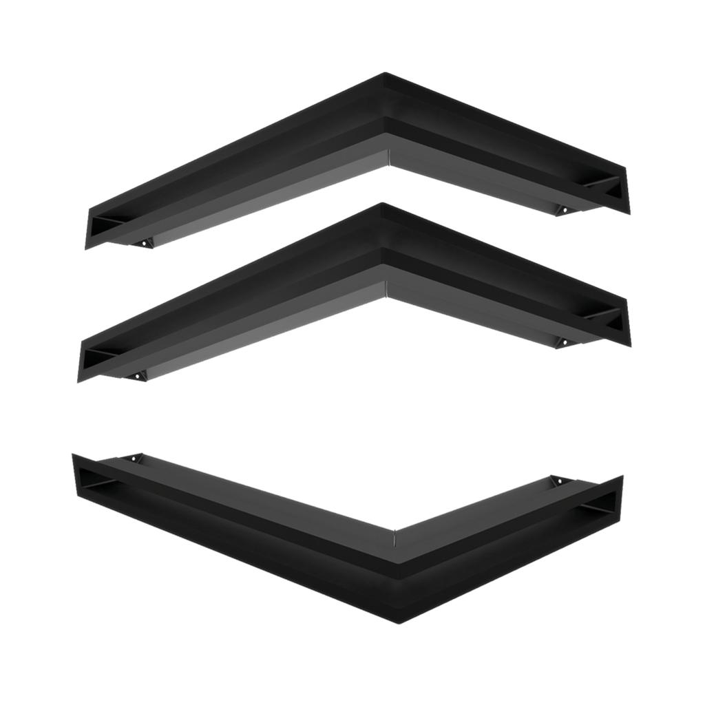 Fireplace Grille KRATKI LUFT Black 6x60x40 Left Ventilation Set 3 Pcs