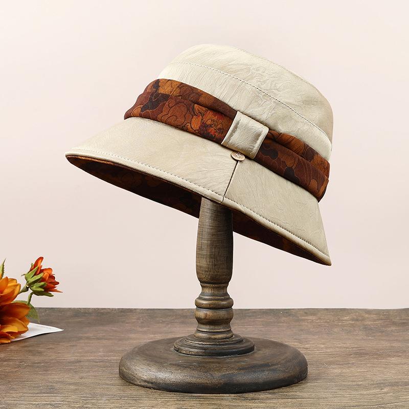 Ladies new hat autumn and winter top hat double thermal basin hat middle old man hat mother fashion bucket hat