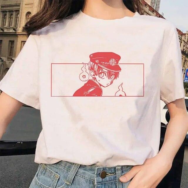 Toilet-Bound Hanako-kun Print T-Shirts Damen Harajuku Ullzang Mode T-Shirt 90er Grafik Lustiges Unisex T-Shirt Sommer Top Tee FeUnisex