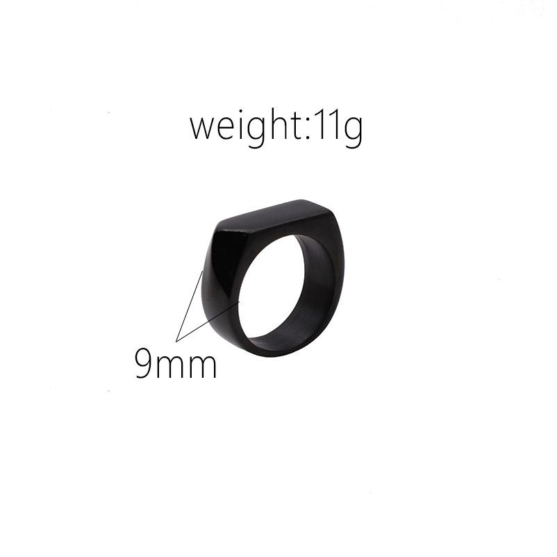 Anello Liscio Acciaio di Titanio Anello in Acciaio Nero Personalità Non Sbiadisce Anello da Mangiare per Ragazzi Gioielli per le Mani