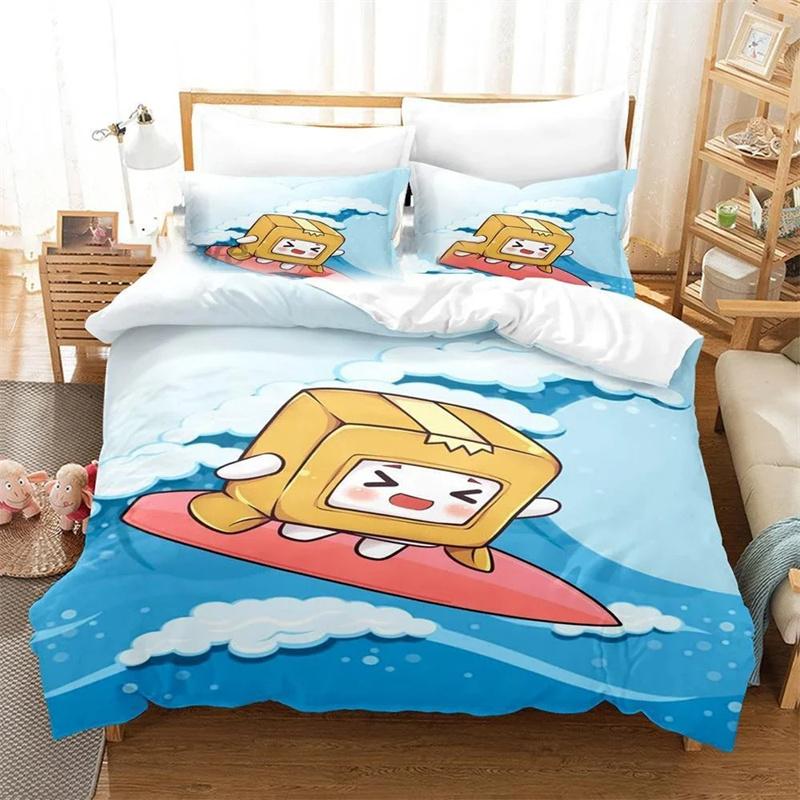 3D Cartoon Foxy Boxy Lanky-box Bettwäsche-Set Bettbezug Schlafzimmer Deckenbezüge Einzelbett Twin King-Size Steppdeckenbezug Zuhause 2/3-teiliges Werkzeug