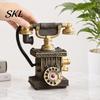 Victorian Style Phone Telephone Resin Figurine, Retro Model Statue with Matte Finish, Durable Old-Fashioned Desk Decor for Home Office Bookshelf