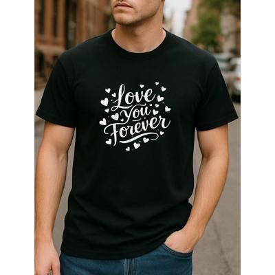 Taglie europee La Stampa "Ti Amo Per Sempre", una T-shirt Versatile per il Tempo Libero in Tutte le Quattro Stagioni