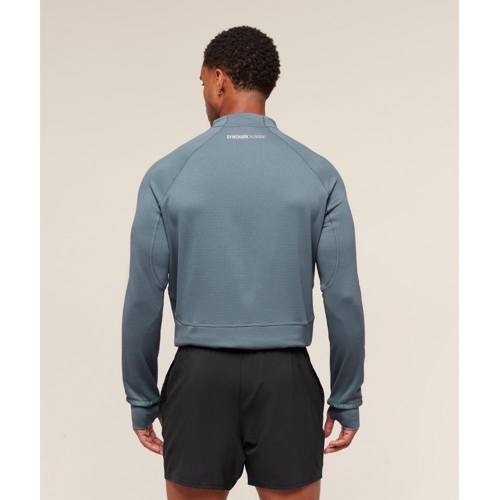 Gymshark Running 1 4 Zip Iron Blue A3c1o Uctm