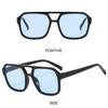 Vintage Retro Square Sunglasses Unisex Stylish Big Frame Sun Eyeglasses Ins Style Shades Sunglasses Fashionable Black Color Frame Shades