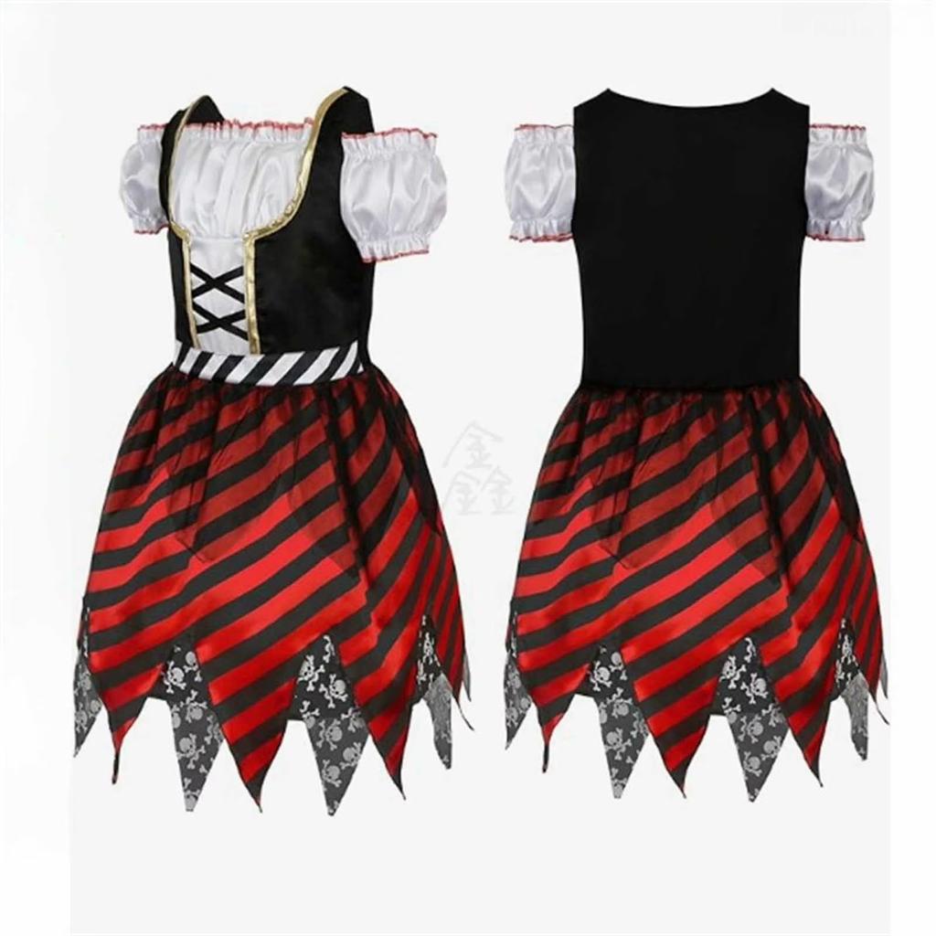 Dětský pirátský kostým Obsahuje šaty, klobouk a pásku přes oko Dětský pirátský outfit pro Halloween, hraní rolí a tématické večírky