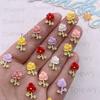 50pcs Resin Mini Colorful A Flower Flatback Stone Flower Figurines Nail Art DIY Wedding Scrapbook Jewelry Crafts Accessories