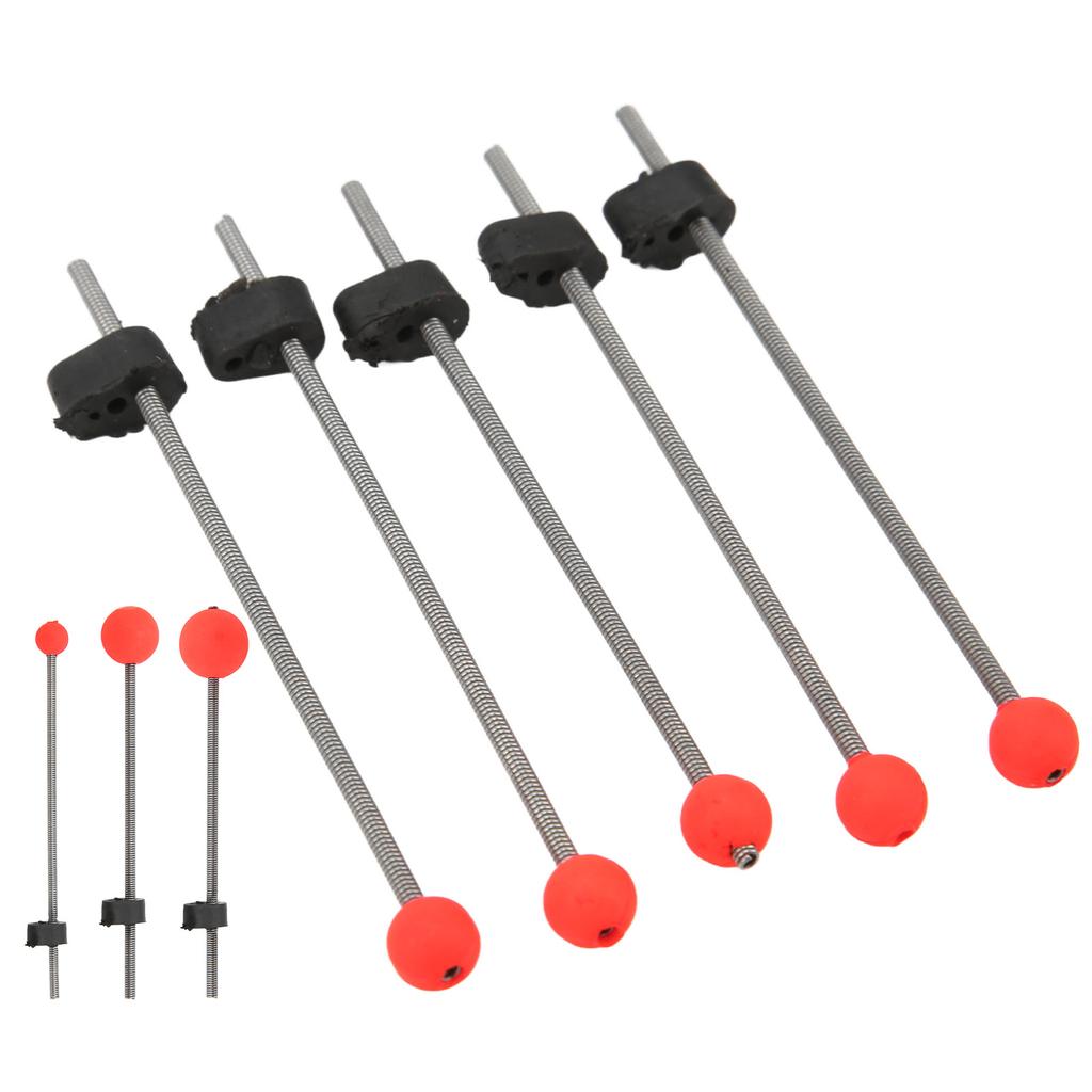 5PCS Mini Winter Ice Fishing Rod Top Tip Portable Outdoor Fishing Rod Red Ball Spring Tips