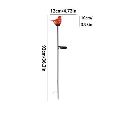 Solar Powered Love Birds Glass Lawn Lamp