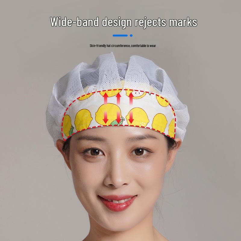Breathable Dustproof Women's Work Cap - Mesh Chef Hat for Kitchen Hygiene, Oil & Smoke Proof