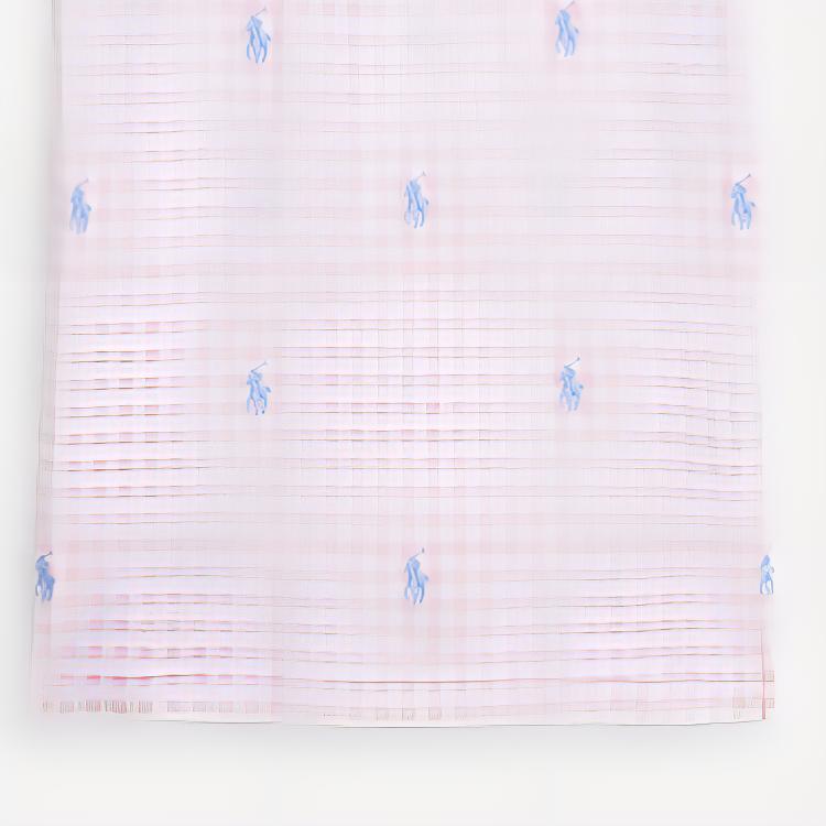 Polo Ralph Lauren SS24 Logo Embroidered Plaid Straight Cut Split Short Sleeve Dress Kids dresses Light-Pink CWPODRSG3D20826-650